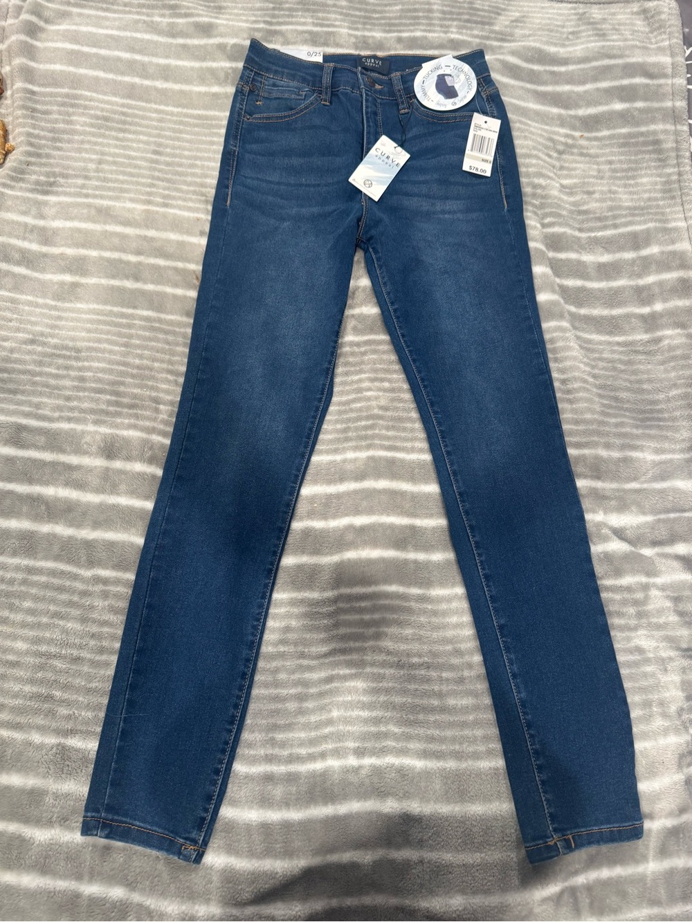 CURVE APPEAL Women's Skinny Jeans in Medium Blue Wash